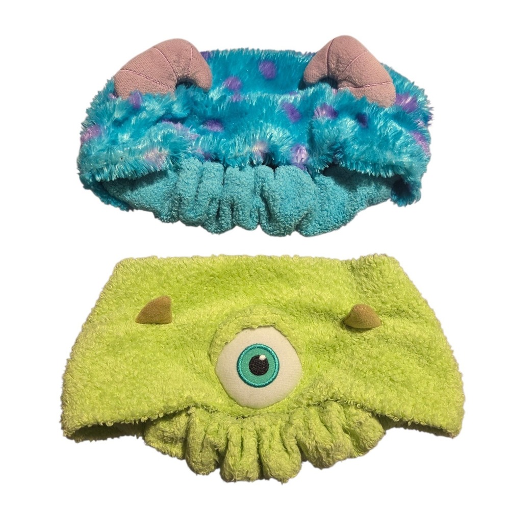 Disney Parks Monsters Inc. Mike Wazowski & Sully Plush Stretch Headband Set